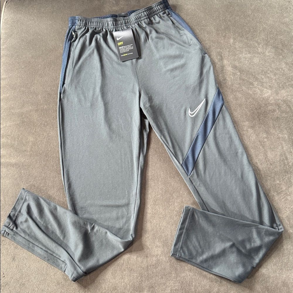 Nike Youth Unisex Gray Dri-Fit Sport Training Pants ZipPocket BV6944-061 Size XL